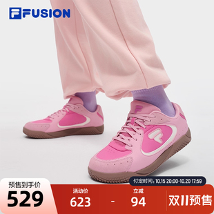 女鞋 斐乐潮牌羽翼鞋 2025秋季 新款 FILA 革面复古薄底德训鞋 FUSION
