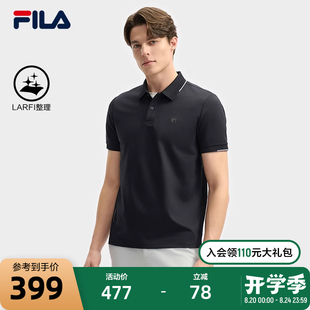 FILA POLO衫 黄景瑜同款 斐乐官方男子针织短袖 上衣 2025夏季 新款