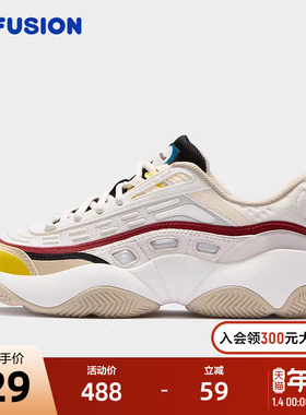 FILA FUSION斐乐潮牌FIRE x PIGALLE复古篮球鞋2025春季新款女鞋