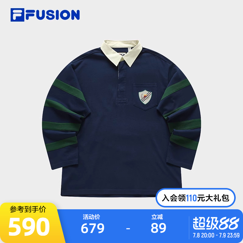 FILAFUSION斐乐针织长袖POLO衫