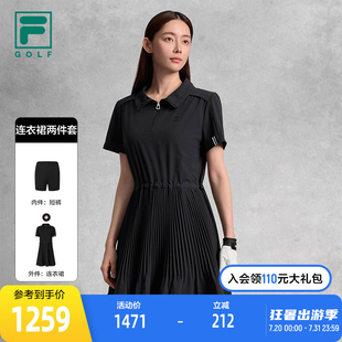 高尔夫运动宽松短袖 新款 连身裙 斐乐官方女子连衣裙2025秋季 FILA