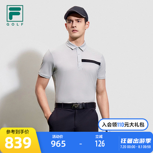 高尔夫运动泡泡布上衣 FILA 斐乐官方男子短袖 POLO衫 2023夏季