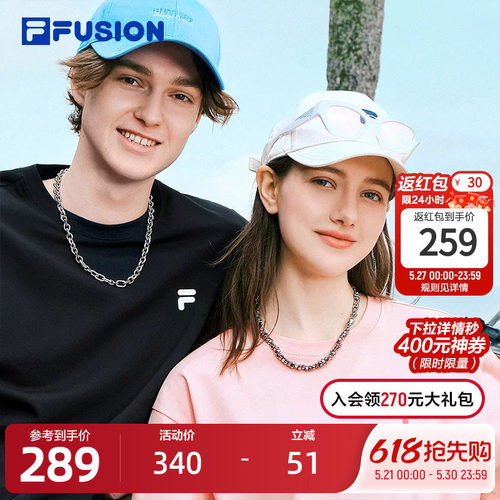 FILAFUSION斐乐情侣针织短袖衫
