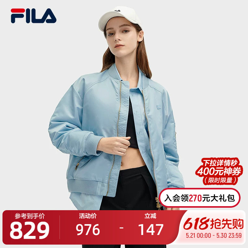 FILA 斐乐官方女士棉服2024春季新款时尚休闲运动宽松飞行员