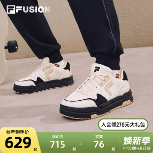 情侣场下滑板鞋 FUSION斐乐潮牌BANK 时尚 厚底鞋 2023冬季 FILA