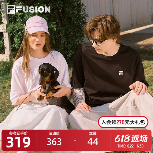 FILAFUSION斐乐中性针织短袖衫