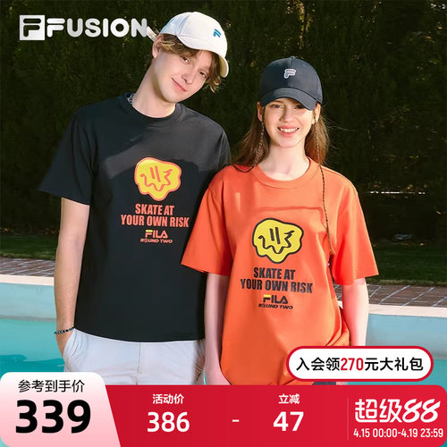 FILAFUSION斐乐情侣短袖T