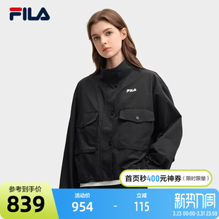 休闲宽松短款 时尚 立领上衣 斐乐官方女士梭织外套2025秋新款 FILA