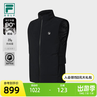 鹅绒FILA 斐乐官方男羽绒马甲冬季新款高尔夫运动保暖羽绒服上衣