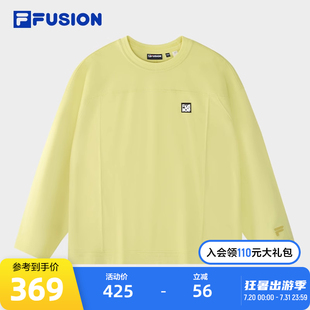 2024冬新款 FILA 衫 FUSION斐乐潮牌情侣款 休闲宽松纯棉长T 针织长袖