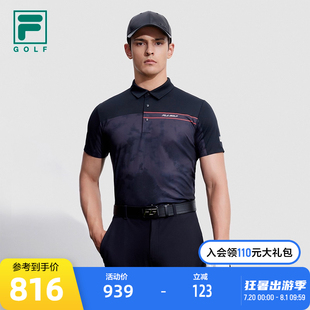 2023冬防晒高尔夫运动上衣 FILA 斐乐官方男士 针织短袖 POLO衫