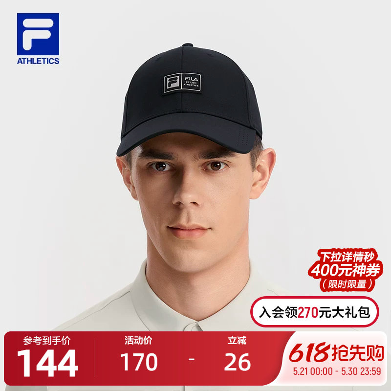 FILA斐乐情侣款棒球帽2025秋季新款健身运动帽遮阳帽鸭舌帽男