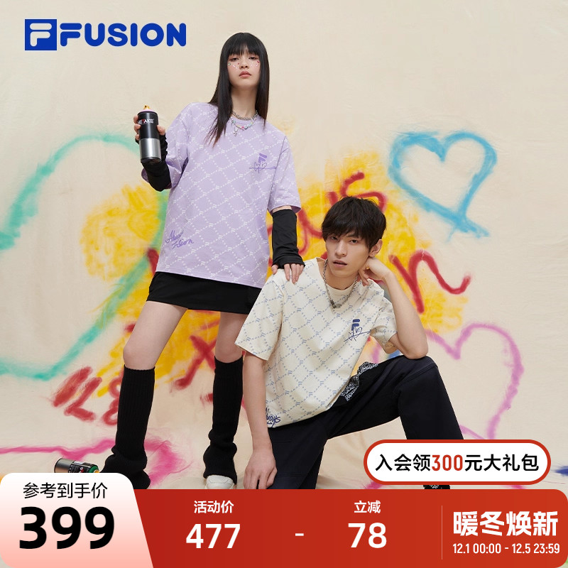 FILAFUSION斐乐中性针织短袖衫