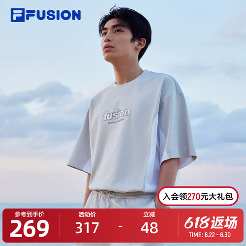 FILAFUSION斐乐短袖T男子