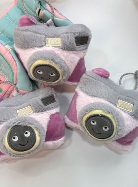 可爱毛料紫色呆萌相机钥匙链单反毛绒挂件公仔玩具抓机娃娃钥匙扣