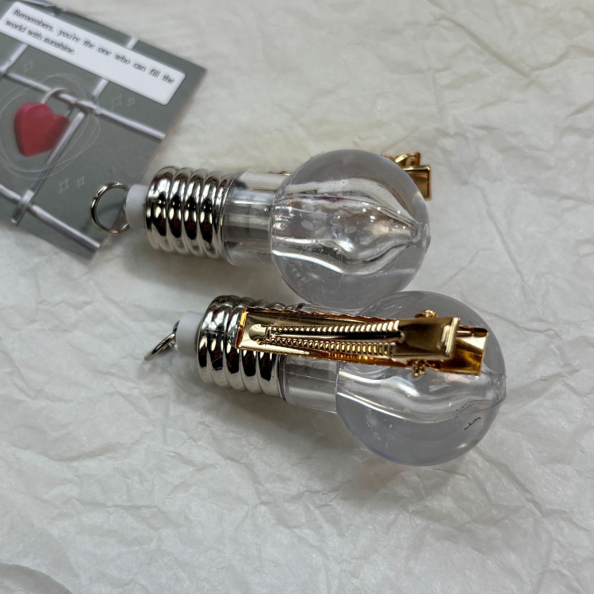 创意搞怪电灯泡发夹女前额刘海夹会发光灯泡发卡网红夹子少女头饰