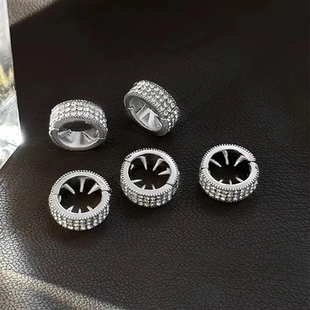 同款发夹圆形水钻发卡头饰金属发扣夹前额侧边夹刘海小夹子