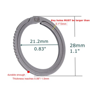 【真正可以单手侧推】挂取钥匙的钛合金钥匙环圈汽车钥匙圈 K28