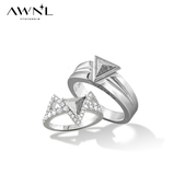 AWNL北欧M陨石星际穿越银河同心戒指情侣对戒新年礼物送男女友