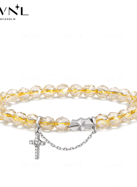 AWNL黄水晶守护十字架手链女款