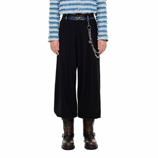 女长裤 白鹿同款 裤 Sandra牛仔腰头拼接宽松休闲西装 高级感 Alexia