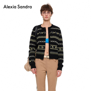 针织开衫 Sandra2025费尔岛提花薄款 外套女 Alexia 程潇王艺瑾同款