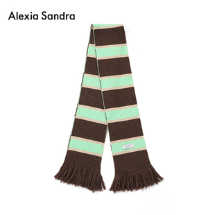 设计师品牌 撞色条纹围巾时尚 Alexia Sandra秋冬新款