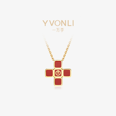 YVONLI一万李旗舰店上上签幸运十字花项链女生日新年礼物项链