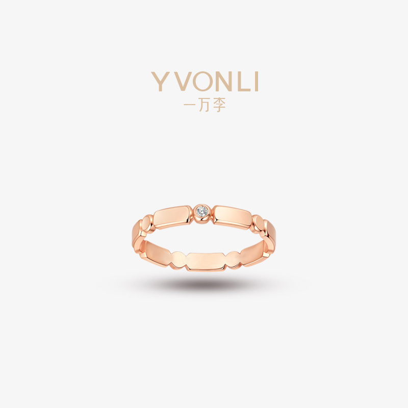 YVONLI一万李官方旗舰店 上上签系列 18K黄金戒指