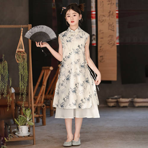 中国风新中式连衣裙女童旗袍裙子