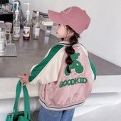 儿童衣服夹克上衣秋装 洋气女孩薄款 中大童 韩版 女童外套棒球服春装