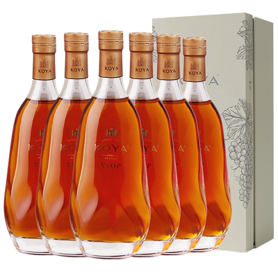 张裕白兰地旗舰店 可雅酒庄白兰地vsop洋酒整箱 桶藏6年375ml*6