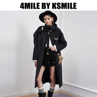 年货狂欢季 秋冬英伦风围巾羊毛大衣冬季 4MILE KSMILE 外套