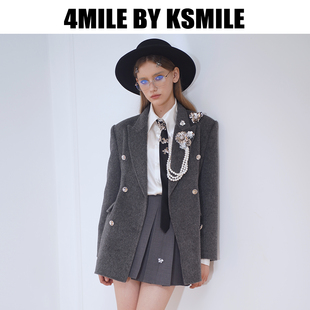 4MILE KSMILE 秋冬新品 大衣 手工钉花绵羊毛西装 年货狂欢季
