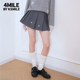 年货狂欢季 4MILE KSMILE 闪钻高腰百褶A字半裙学院风百搭