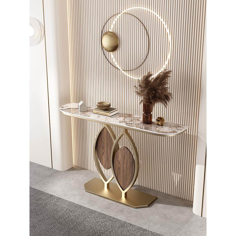 意式岩板创意玄关台入户轻奢玄关桌极简风格玄关柜靠墙半圆端景台,住宅家具,玄关台,淘宝优惠券,粉丝福利购,淘宝优惠卷