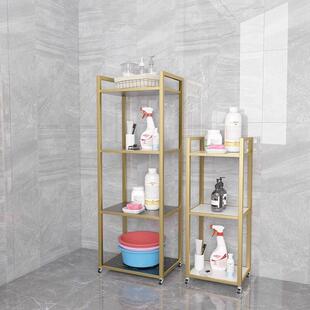 浴室用品收纳层架夹缝轻奢展示架带轮落地收纳层架厨房卧室移动置