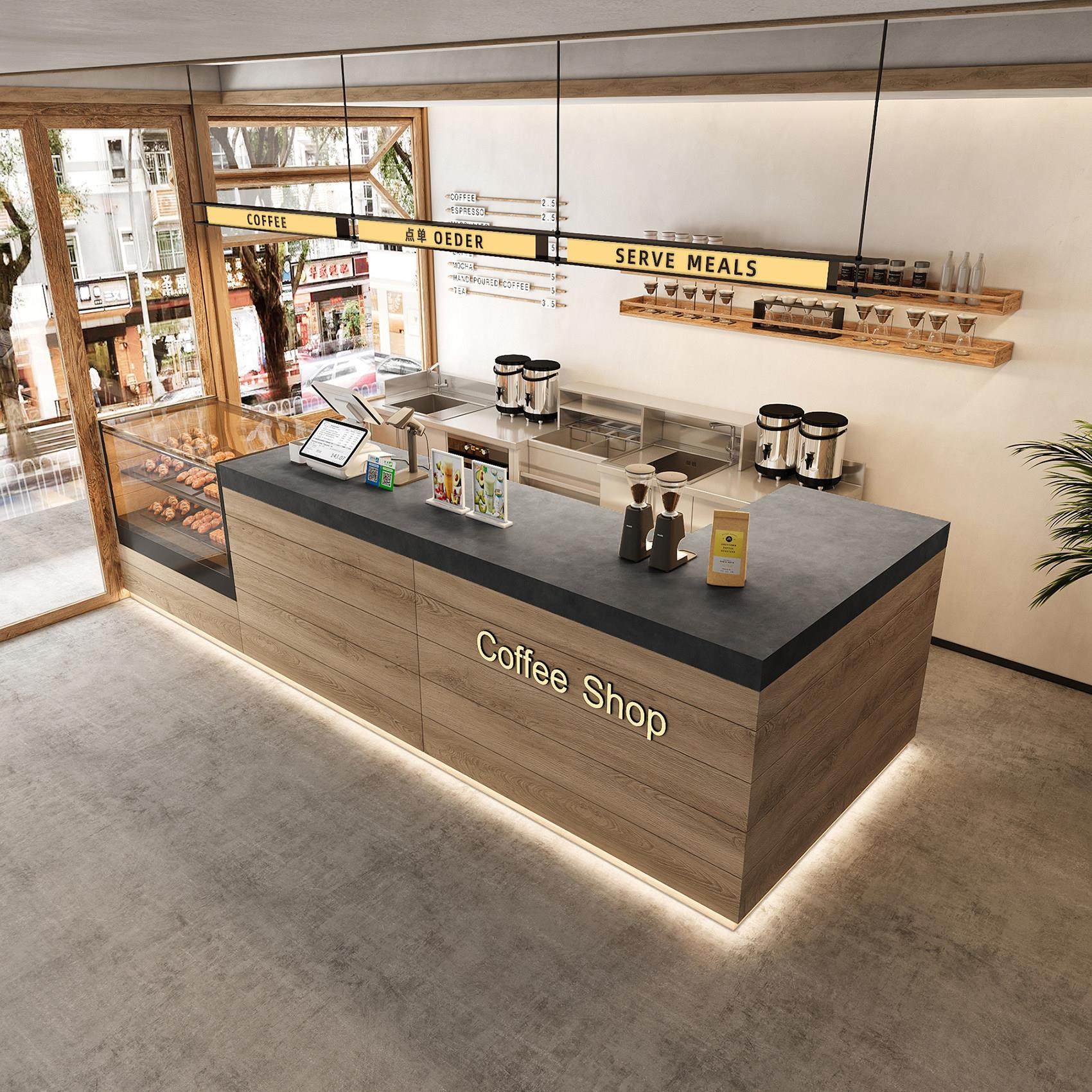 齐家咖啡店收银台面包店吧台蛋糕甜品店前台桌酒店接待台柜台定制