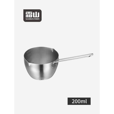 霜山304不锈钢计量杯家用导流打蛋液料汁酱汁杯长柄咖啡萃取容器