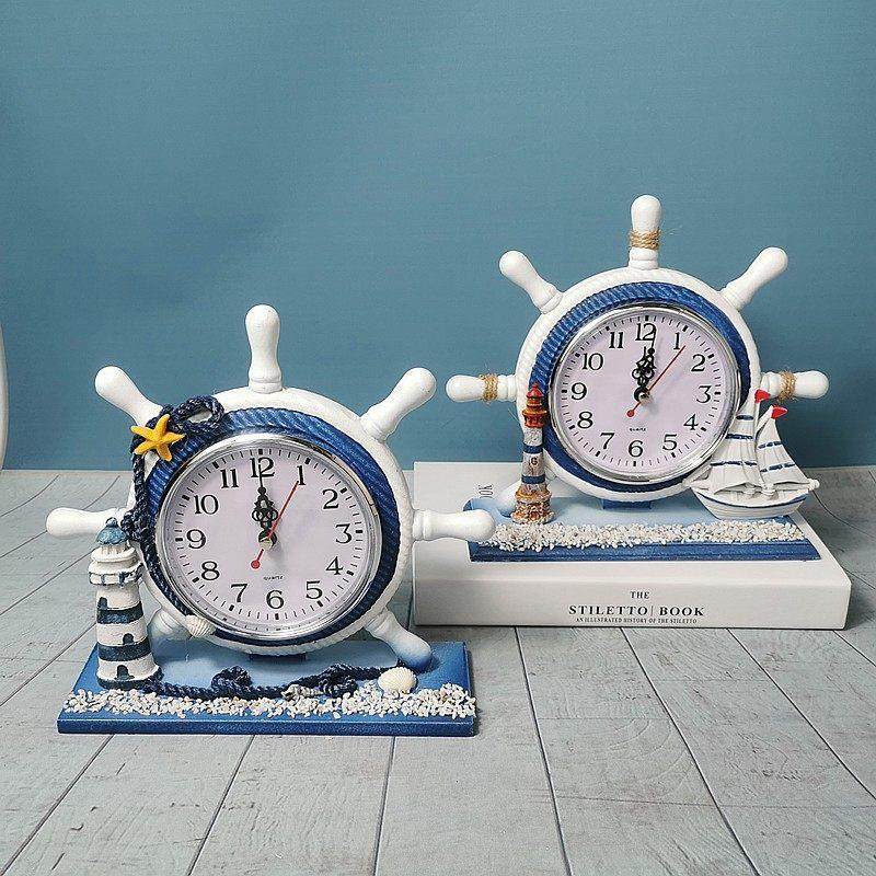 地中海风摆设座钟表小摆件灯塔抽纸盒桌面书房台钟非闹钟客厅卧室,家居饰品,装饰摆件,淘宝优惠券,粉丝福利购,淘宝优惠卷