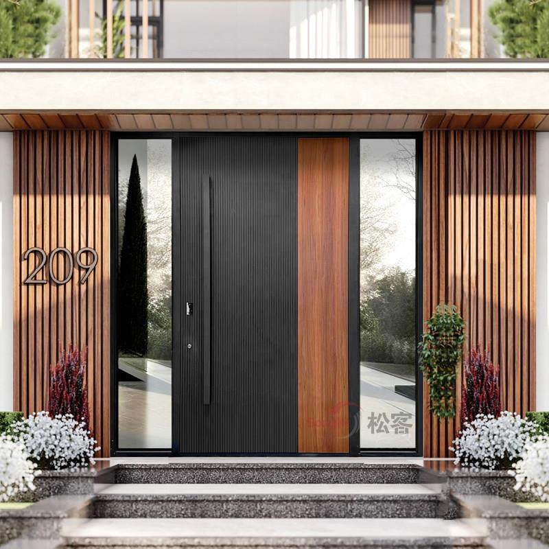 铸铝别墅大门双门精雕入户门玻璃门木纹进户农村自建房子母对开,全屋定制,进户门,淘宝优惠券,粉丝福利购,淘宝优惠卷