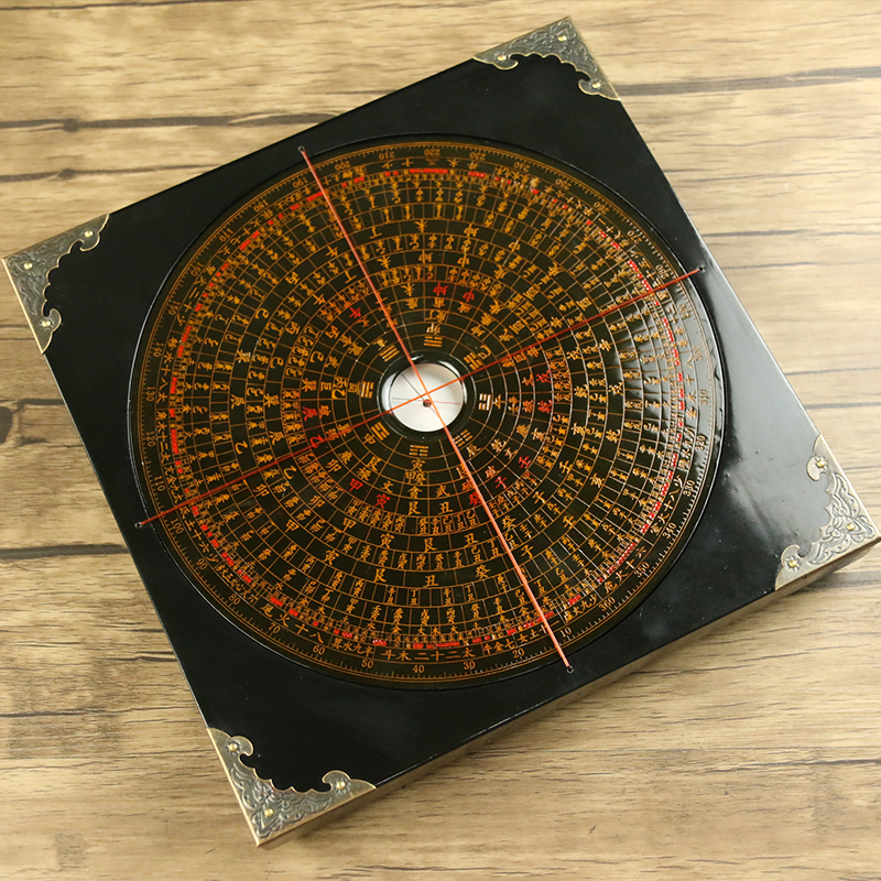 万安镇罗盘高精度专业随身携带八寸三合盘五寸初学者摆件银杏木黑