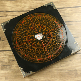 万安镇罗盘高精度专业随身携带八寸三合盘五寸初学者摆件银杏木黑