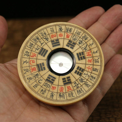 手工罗盘铜之心实木随身携带专业