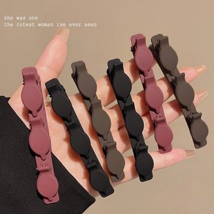 懒人公主头纯色双层夹侧边夹刘海编发发夹女前额两侧碎发神器发卡