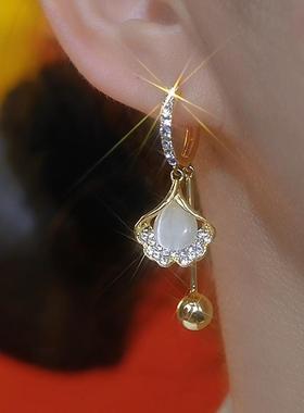 【轻奢专柜】银杏叶长款耳扣精致时尚大气耳环百搭耳饰