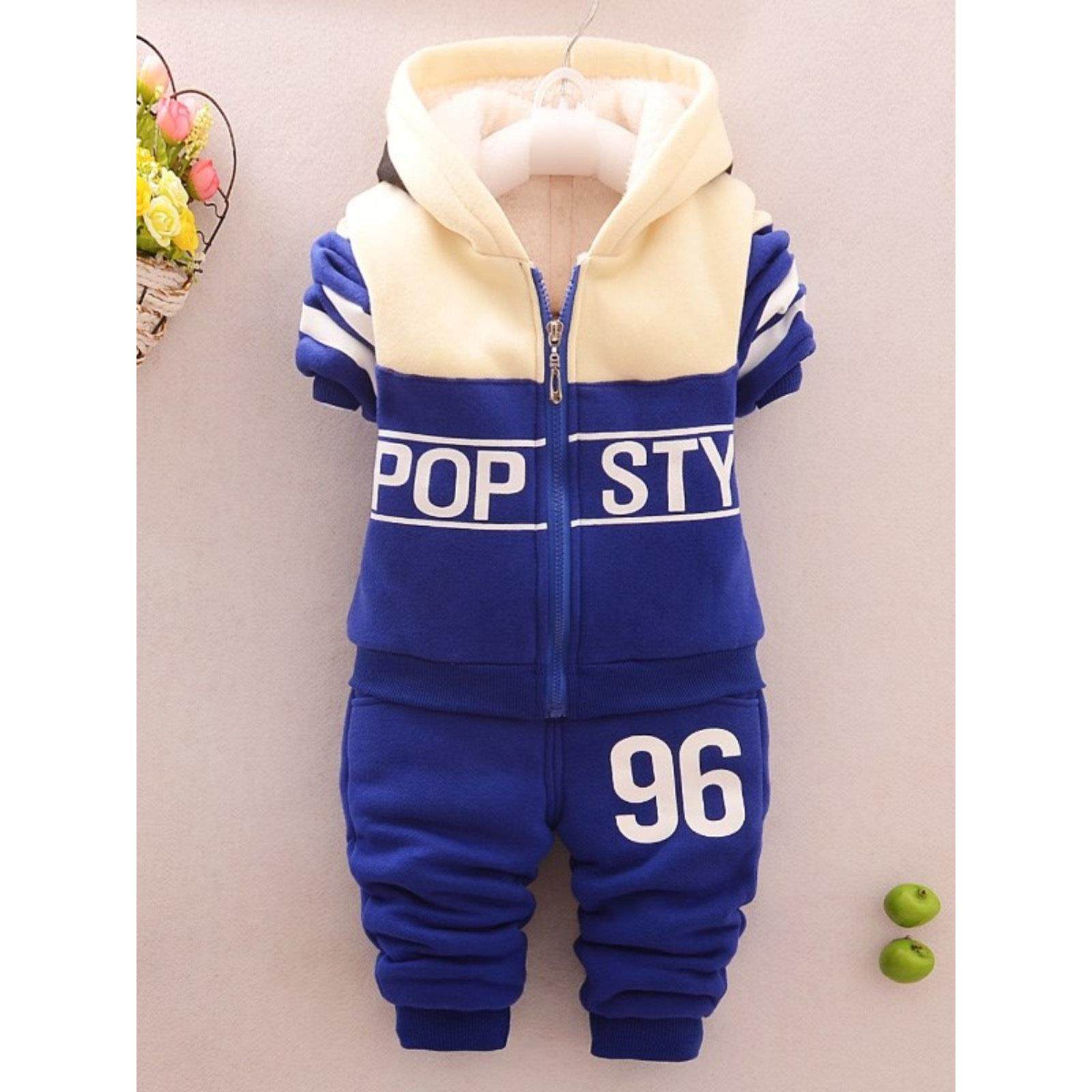 男童装秋冬款两件套装加绒加厚婴儿童卫衣女宝宝冬装1-3岁外套潮5