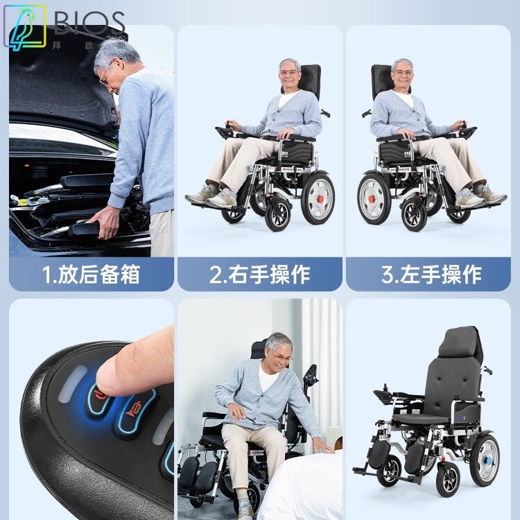 新款电动轮椅智能全自动老人专用老年人残疾人折叠轻便四轮代步车