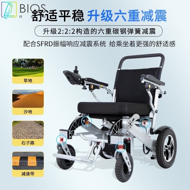 电动轮椅铝合金轻便自动折叠可上飞机的老人残疾人智能全自动轮椅