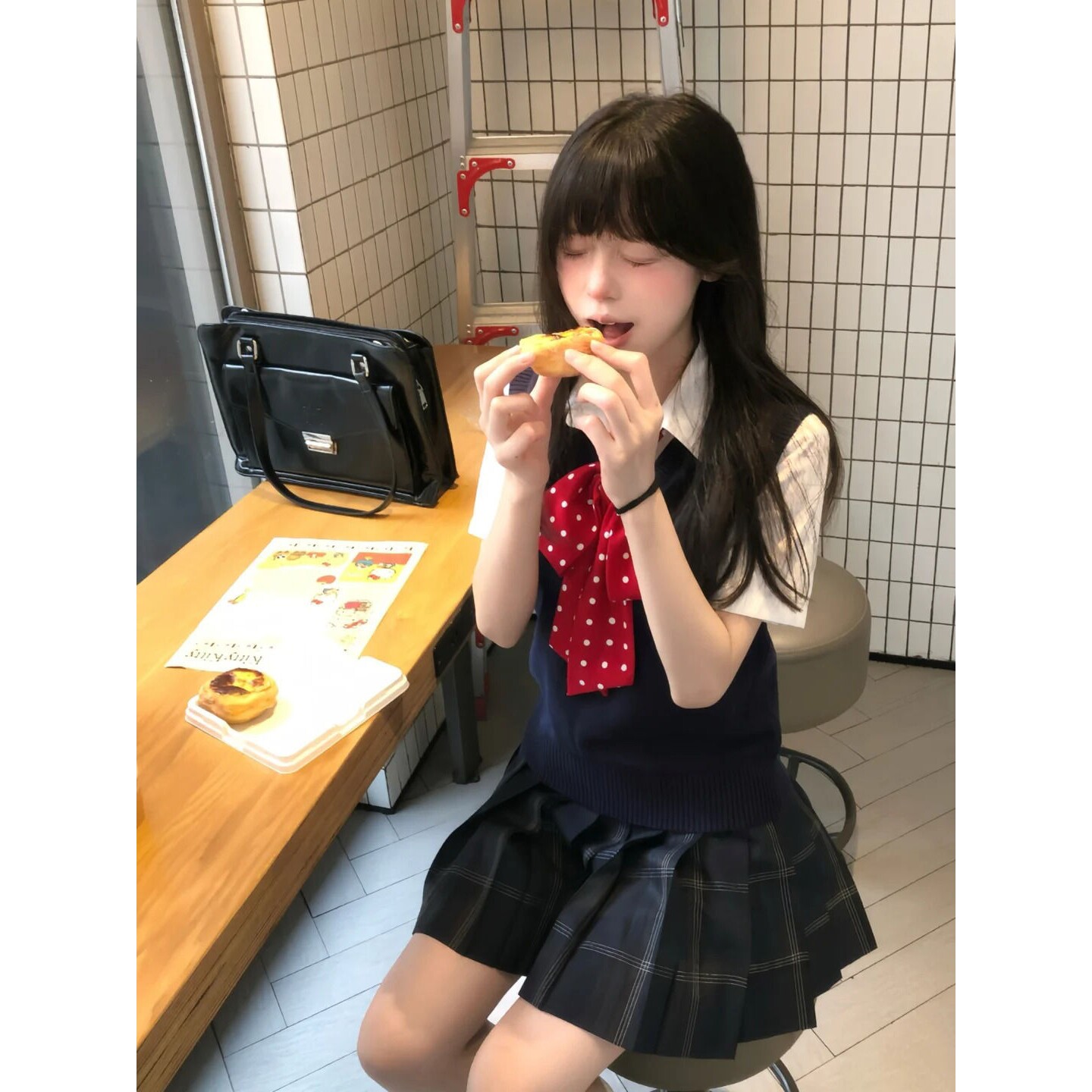 【幸子私立】火星家JK制服套头马甲原创毛衣针织背心澈格子裙秋冬